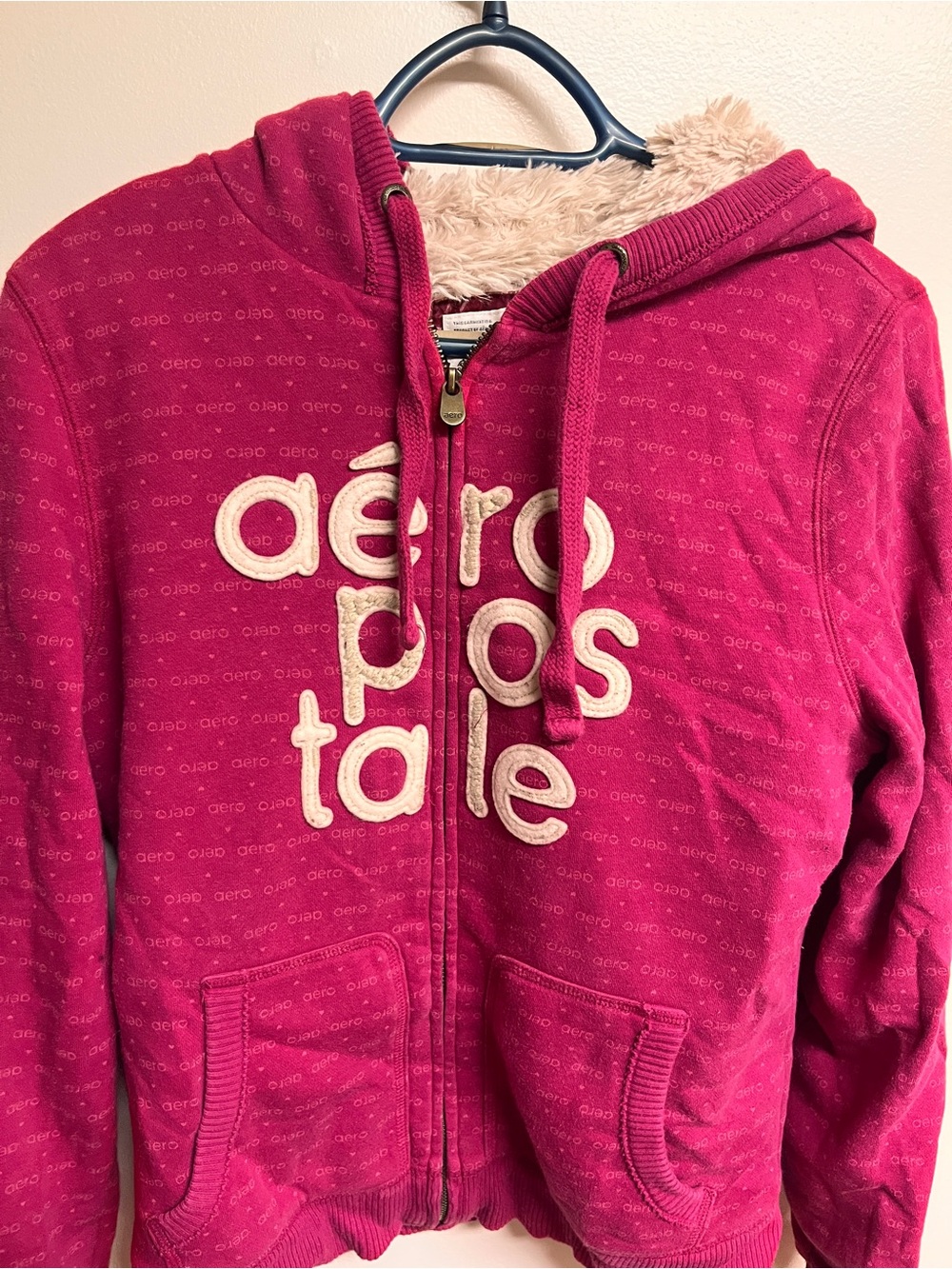 aéropostale vintage Pink Fleece-Lined Hoodie
